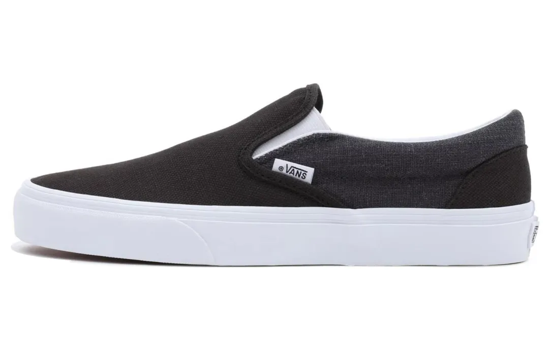 Vans Slip on Summer Linen Classic Low top Skateboard Shoes Unisex Black White