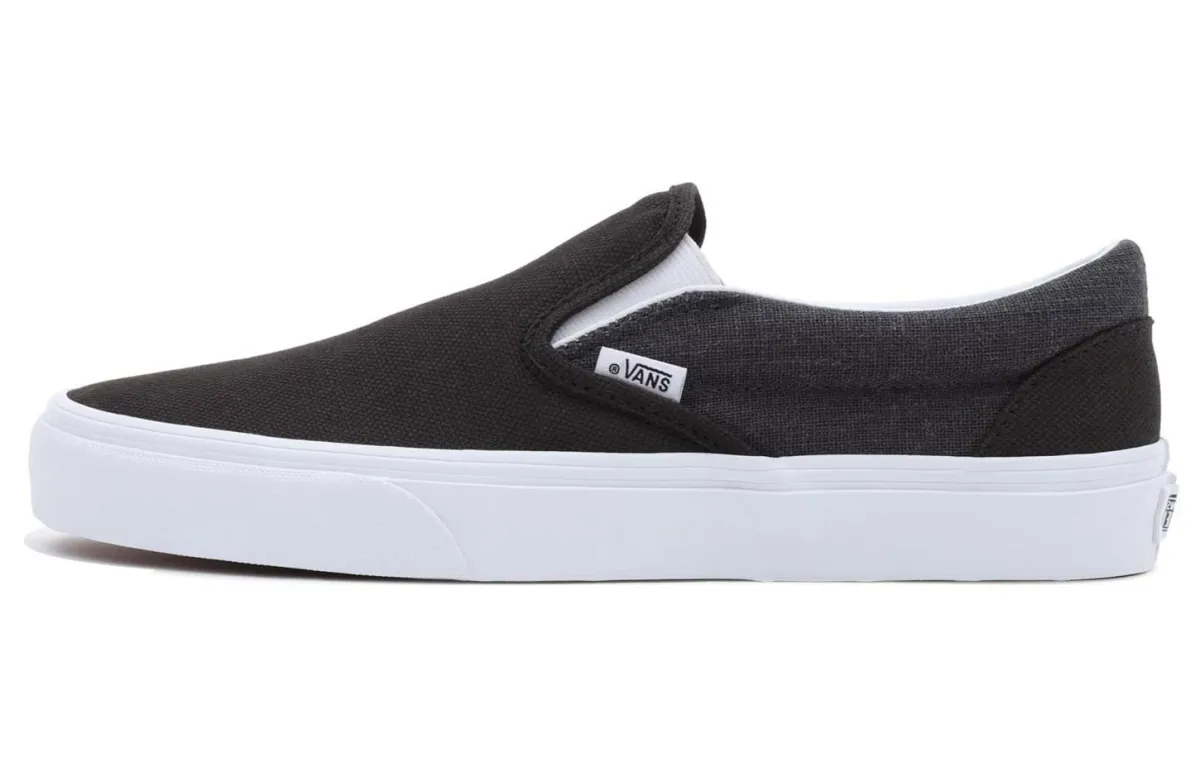 Vans Slip on Summer Linen Classic Fabric Abrasion Resistant Breathable Low top Skateboard Shoes Unisex Black White