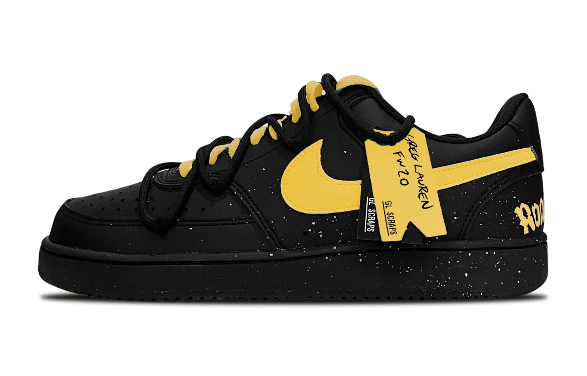 Nike Court Vision Low Quick Dry Quick Dry Low top Skateboard Shoes Unisex Black Yellow