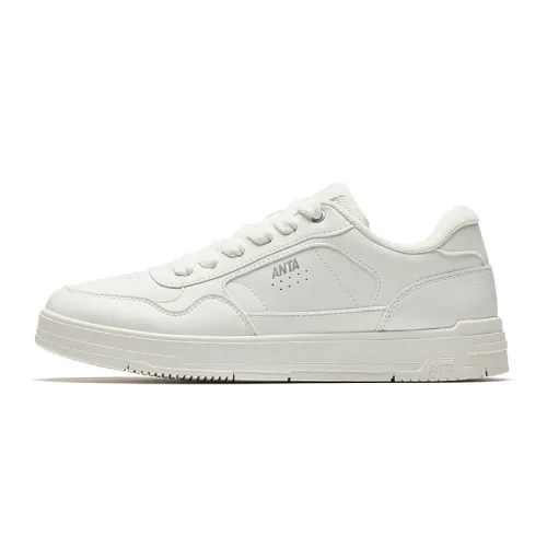 Anta Coverage Slip Resistant And Abrasion Resistant Low top Skateboard Shoes Women's Ivory White