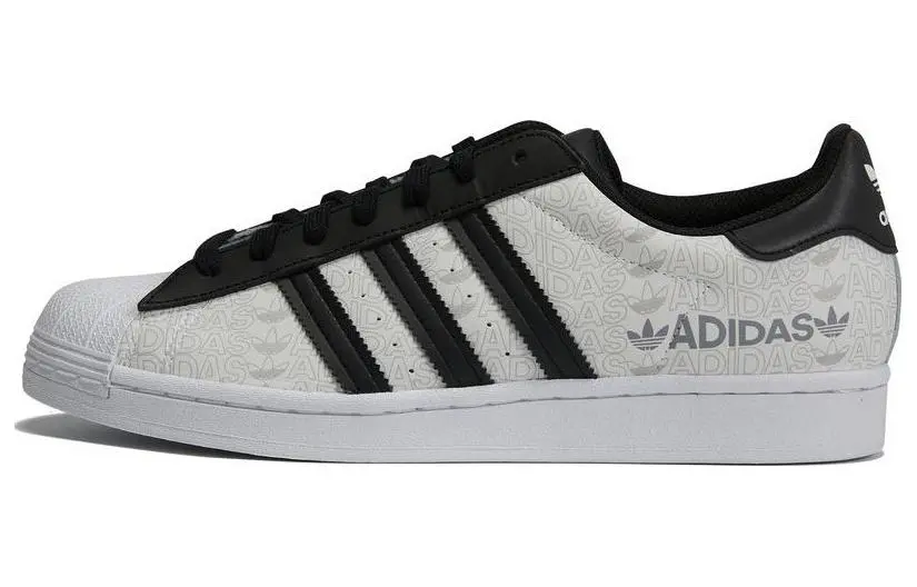 Adidas Superstar 'Reflective Allover Logo - White Black'