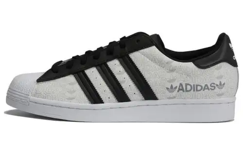 Adidas Superstar 'Reflective Allover Logo - White Black'