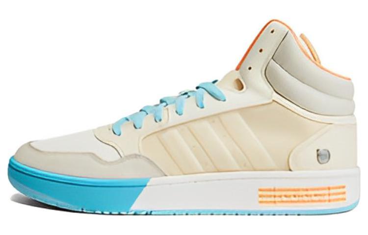 Кеды adidas neo Hoops 3.0 Mid (серо-сине-оранжевые)