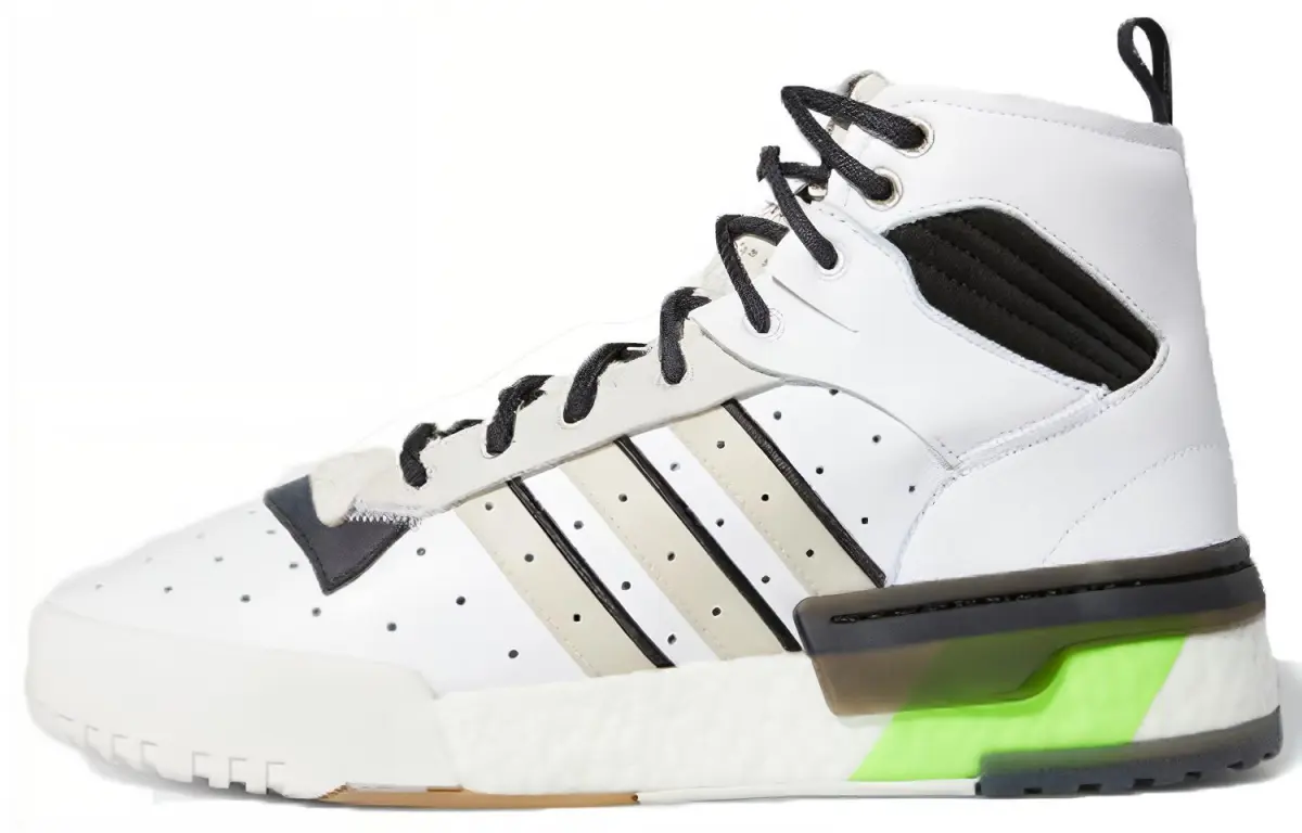 Adidas Originals Rivalry Rm Chi Synthetic Leather High top Skateboard Shoes Unisex Black White Green Asian Version