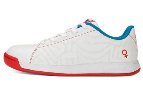 Li Ning Skateboard Shoes Women's Low Top White/Fire Scarlet