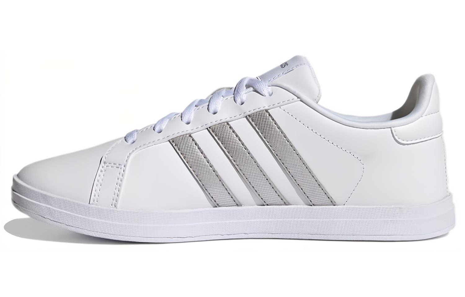 Женские кеды adidas neo Courtpoint (бело-серебристые)