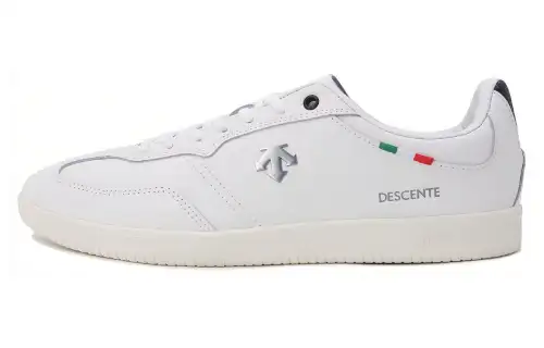 DESCENTE Slip Resistant Lightweight Low top Skateboard Shoes Unisex White