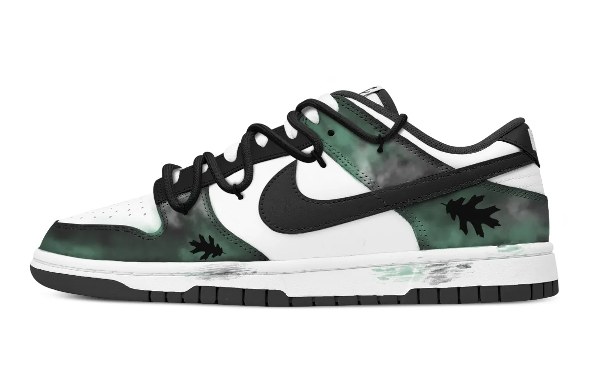 Nike Dunk Mist Pine Forest Abrasion Resistant Low top Skateboard Shoes Unisex Green Black