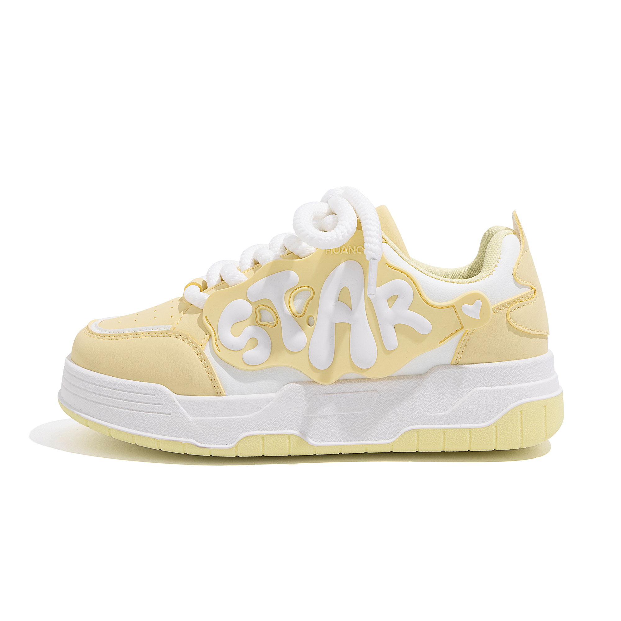 Global HUANQIU Air Force One polyester (polyester fiber) limited edition breathable fashion trend thick sole cute comfortable casual versatile increased height wear-resistant low-top sneakers women's style
