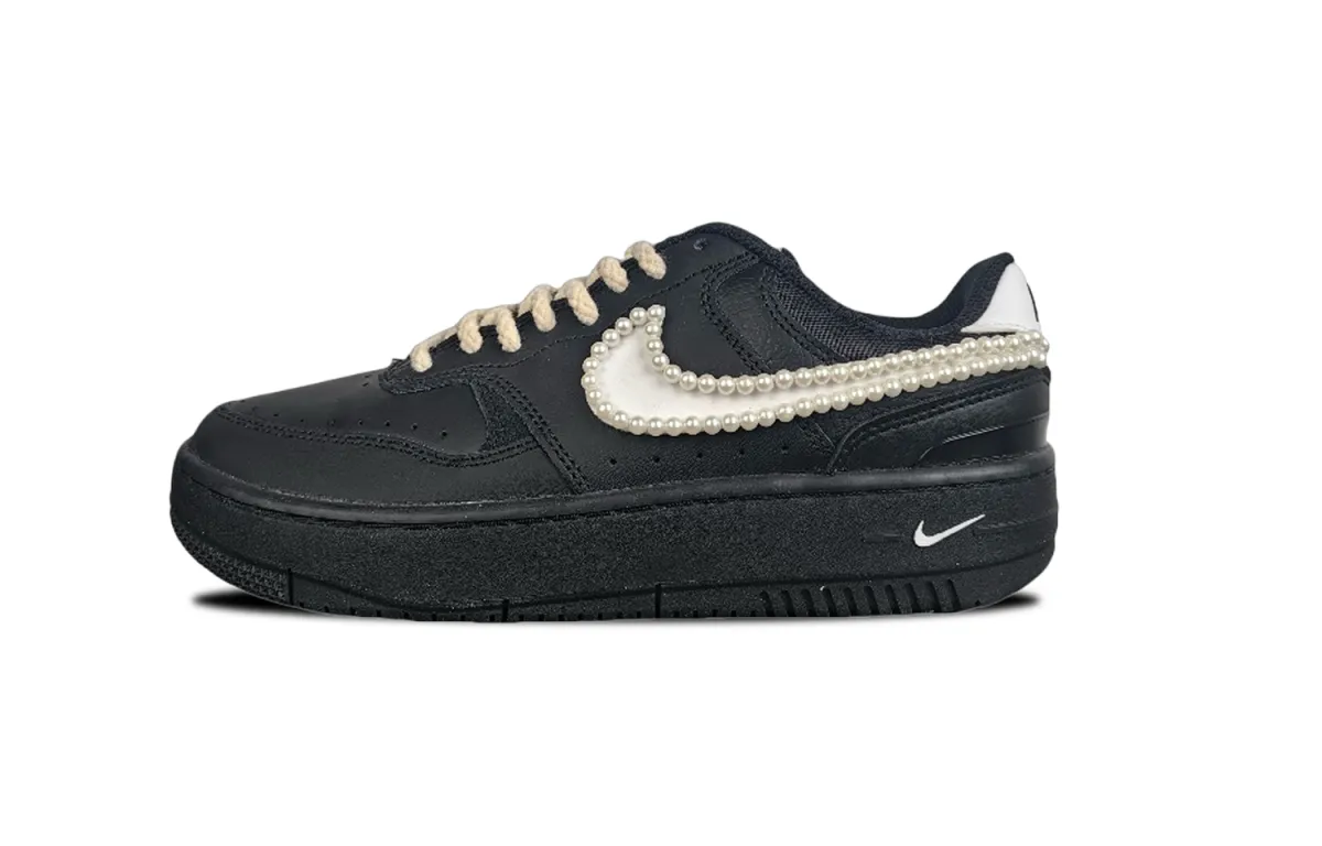 Nike Gamma Force Jewelled Slip Resistant Abrasion Resistant Low top Skateboard Shoes Unisex Black White