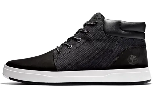 Timberland Davis Square Skateboard Shoes Men's Mid Top Black/Gray