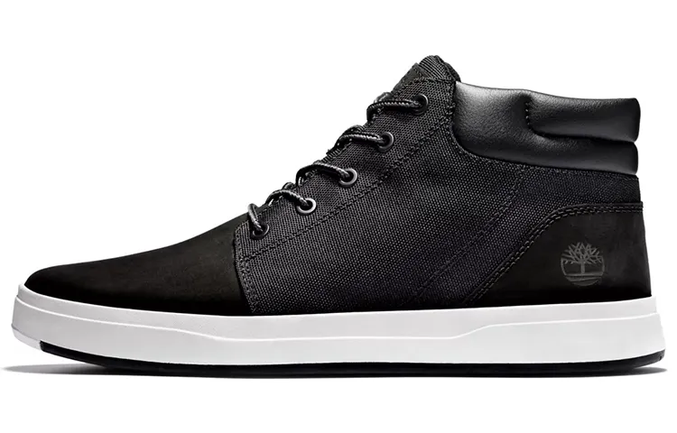 Timberland Davis Square Skateboard Shoes Men's Mid Top Black/Gray