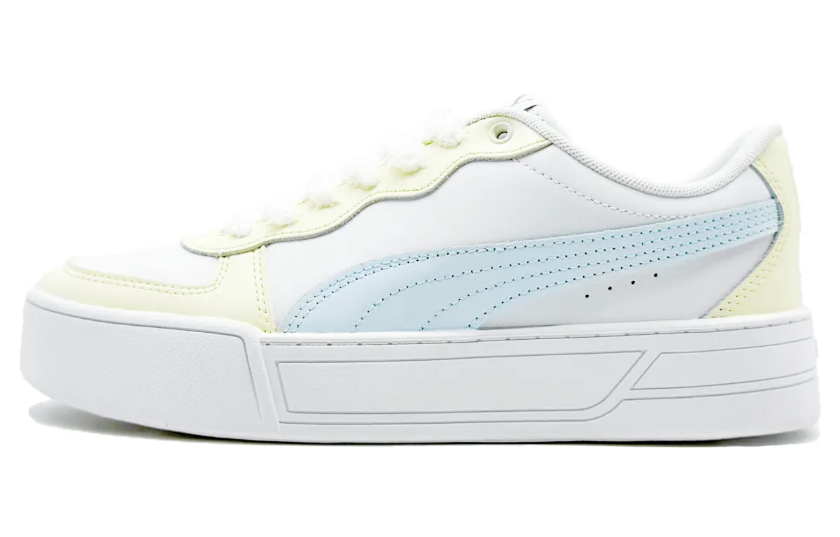 PUMA Skye Slip-Resistant, Lightweight, And Breathable Low-top Skateboard Shoes Women's Yellow Blue