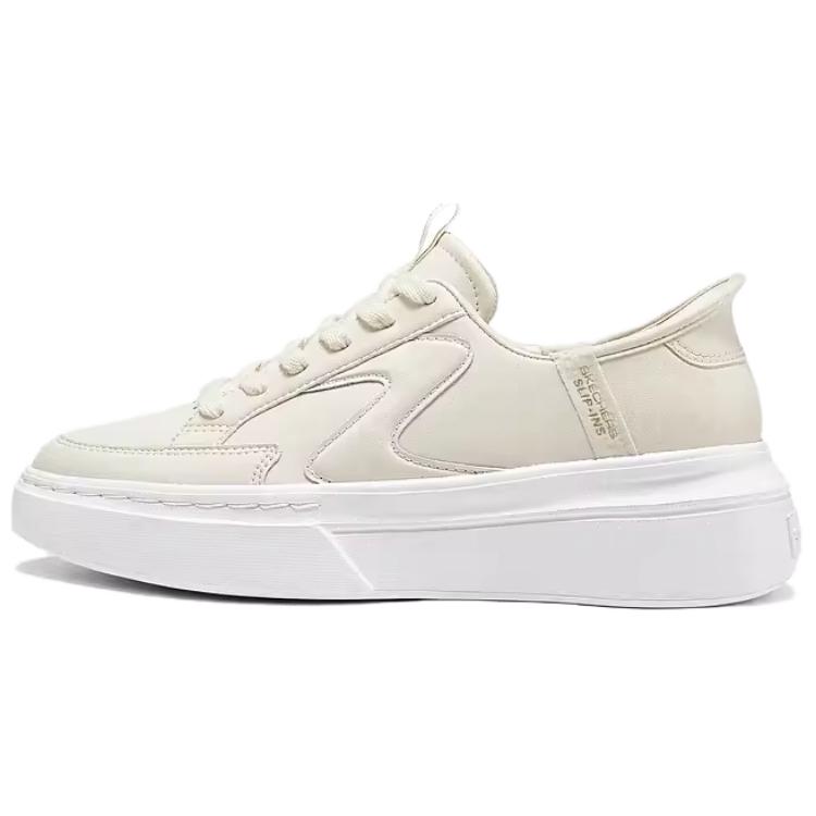 Skechers Court Classics Synthetic Leather Cushioning Breathable Support Low top Skateboard Shoes Women's Ecru