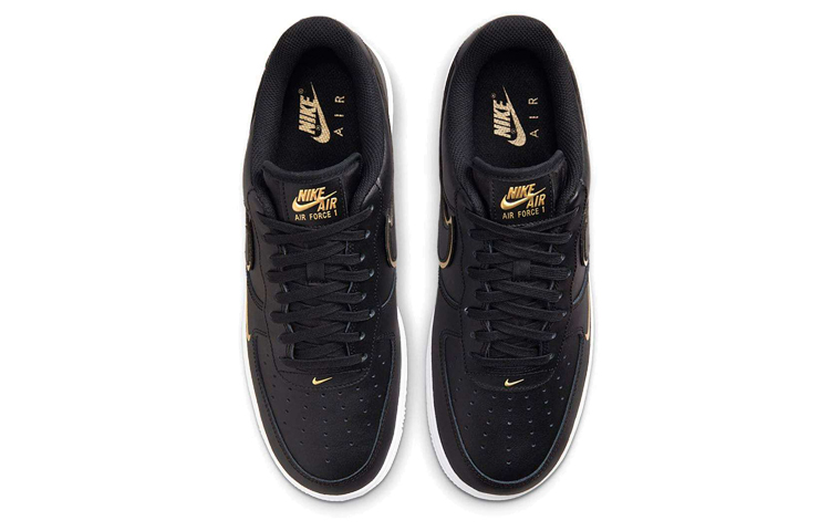 Мужские кроссовки Nike Air Force 1 (черно-золотой) — фото 4
