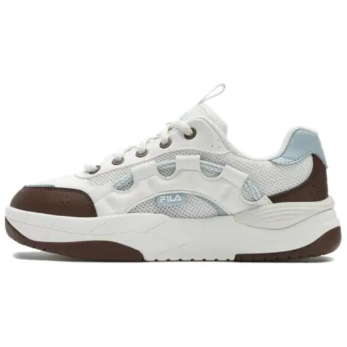 FILA BOHO Rainbow Shoes Abrasion Resistant Breathable Low top Skateboard Shoes Women's White Brown
