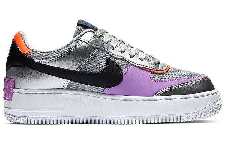 Женские кроссовки Nike Air Force 1 Shadow Metallic Silver (серебристый) — Серебристыйсиний — фото 2