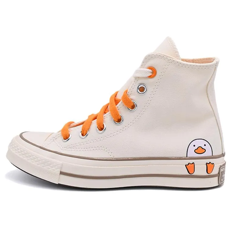 Converse CHUCK TAYLOR Abrasion Resistant High top Skateboard Shoes Unisex Beige Orange