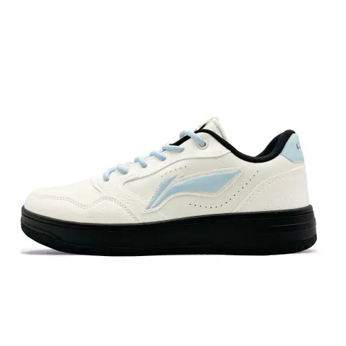 Li Ning Slip Resistant Abrasion Resistant Low top Skateboard Shoes Women's Beige Blue