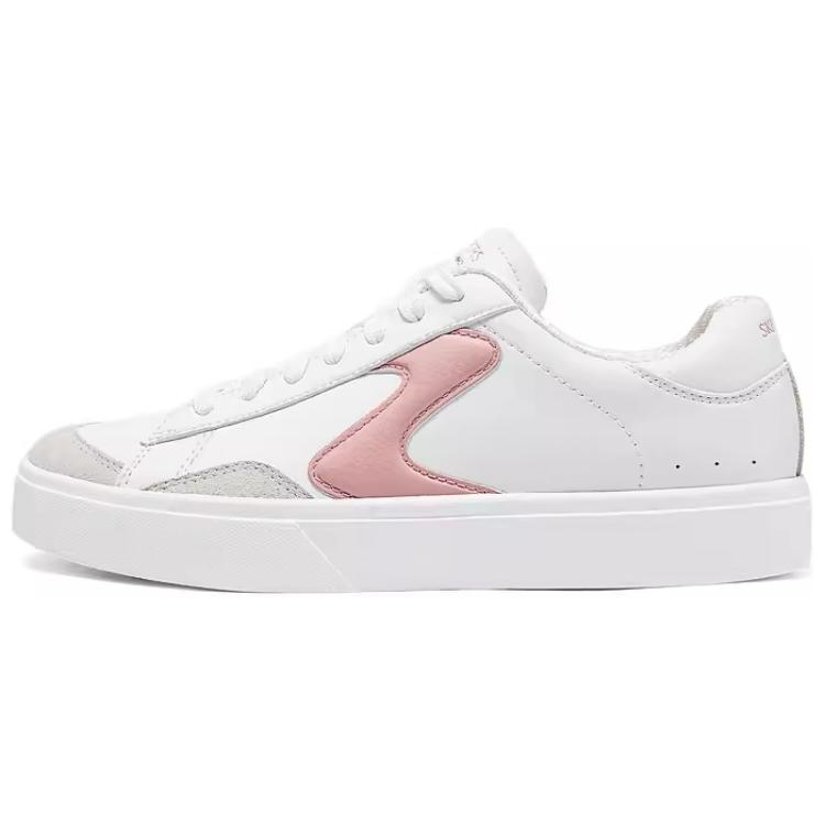 Skechers Court Classics Synthetic Leather Cushioning Breathable Support Low top Skateboard Shoes Women's White Pink