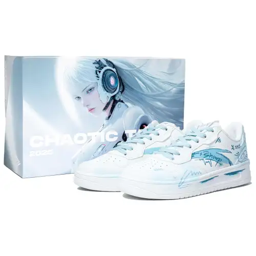 Anta Slip Resistant Abrasion Resistant Low top Skateboard Shoes Men's White Blue