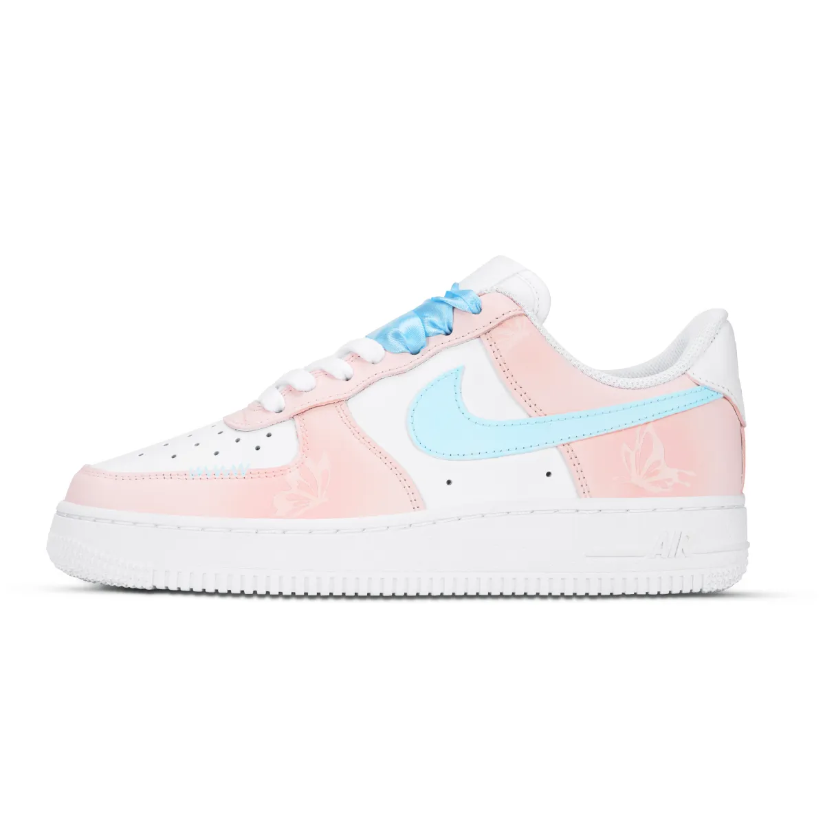 Nike Air Force 1 Butterfly Sweetheart Abrasion Resistant Low top Skateboard Shoes Women's Pink White