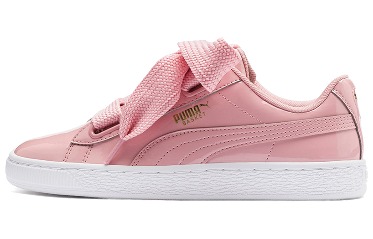 PUMA Basket Heart Patent Shoes Pink/White Women's