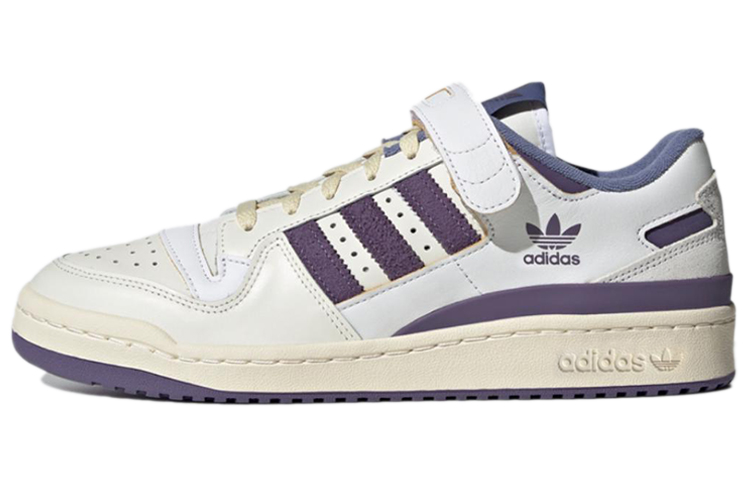 Adidas originals FORUM 84 84 low \"tech purple\" two-layer cowhide two-layer suede low-cut sneakers for men and women, white gray purple