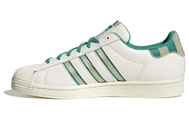 Adidas Originals Superstar Shoes 'Cream White Green Gold'