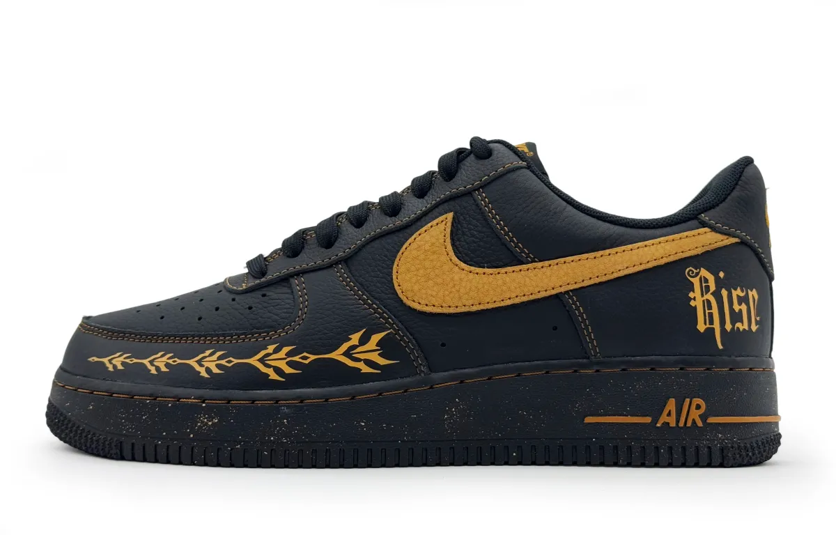 Nike Air Force 1 Skateboard Shoes Unisex Low Top Black/Orange