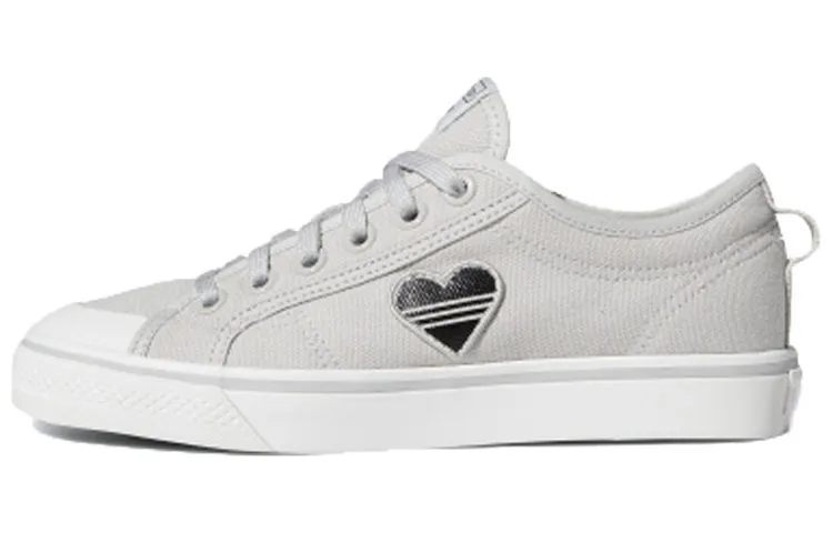 Adidas Originals Nizza Trefoil Slip Resistant Abrasion Resistant Low top Skateboard Shoes Women's Gray Black