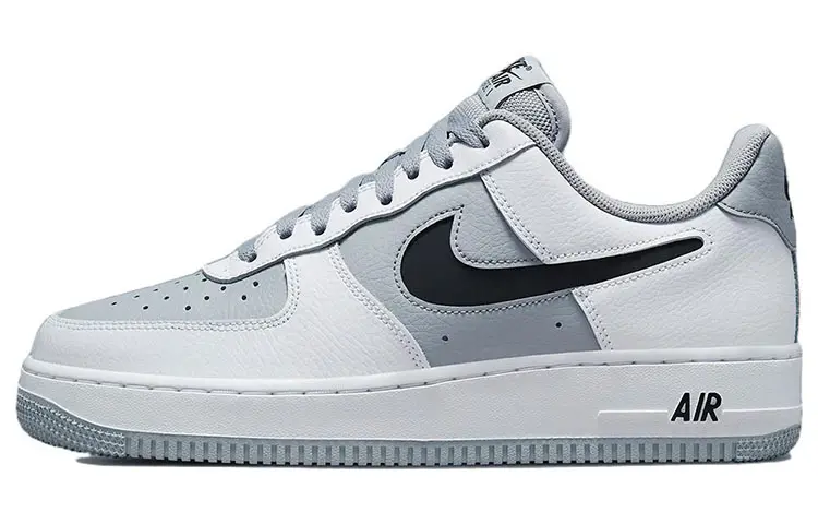 Nike Air Force 1 Low Cut Out White Grey Black Swoosh