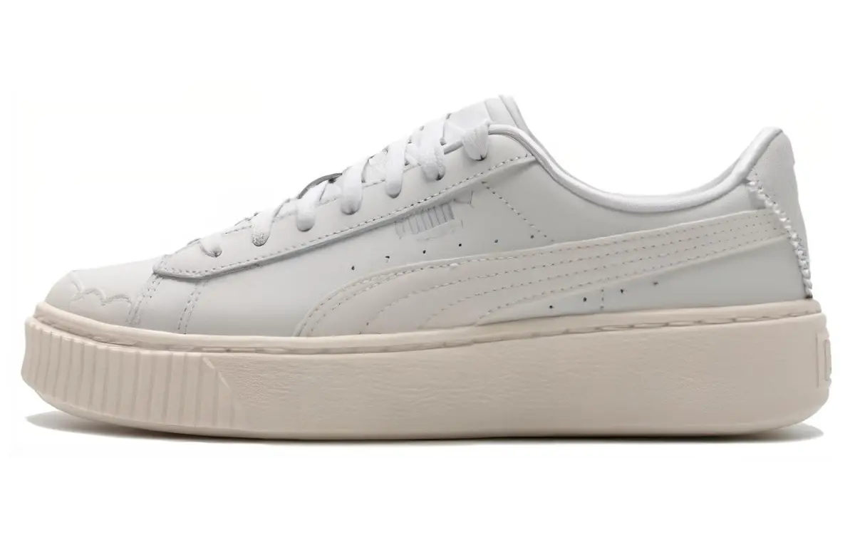 PUMA Platform Cushioning Lightweight Low top Skateboard Shoes Women's White
