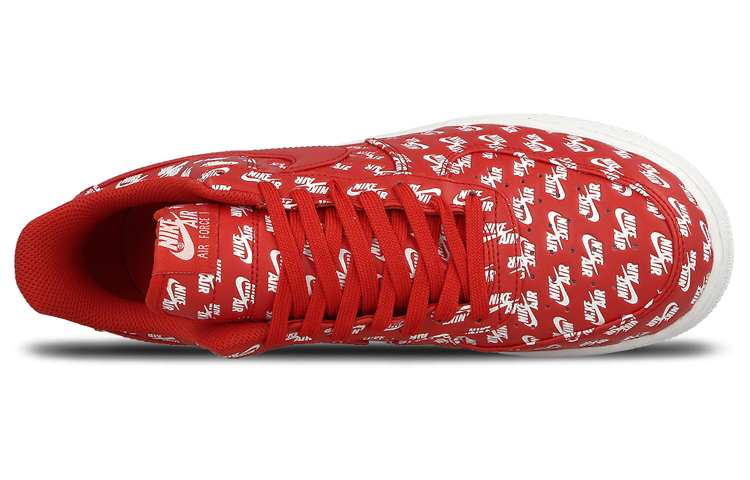 Мужские кроссовки Nike Air Force 1 All Over Logo (красные) — фото 6