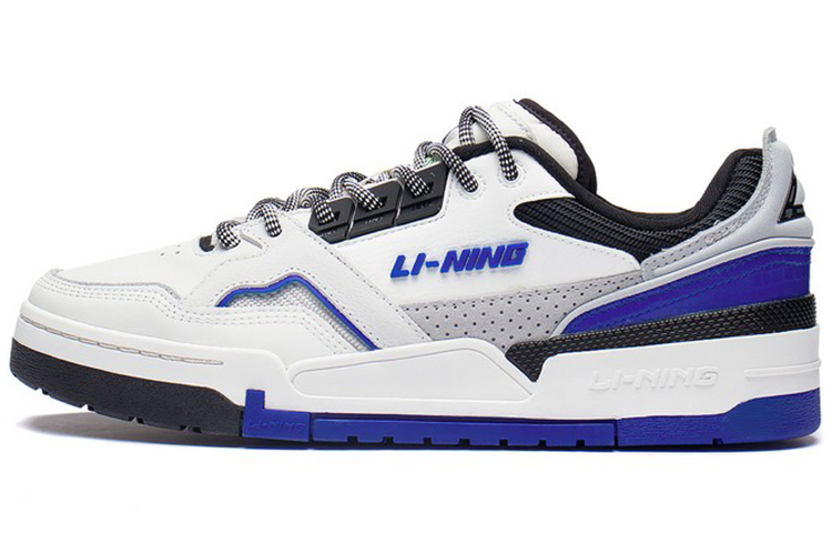 China Li Ning 001 BTC SP fabric synthetic leather anti-slip shock absorption wear-resistant low-top sneakers men's white blue