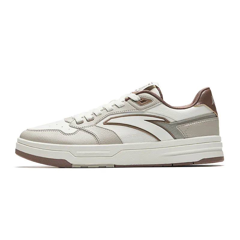 Anta Slip Resistant Cushioning Low top Skateboard Shoes Men's White Gray Umber