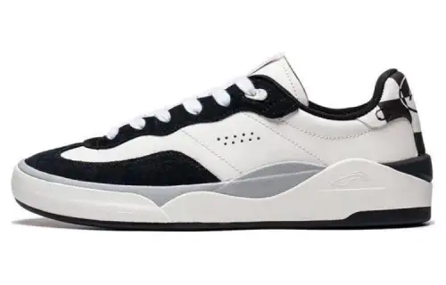 Li Ning Comfortable Abrasion Resistant Breathable Low top Skateboard Shoes Men's White Black