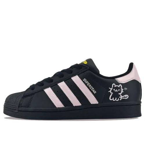 Adidas Originals SUPERSTAR Abrasion Resistant Abrasion Resistant Low top Skateboard Shoes Unisex Black Pink