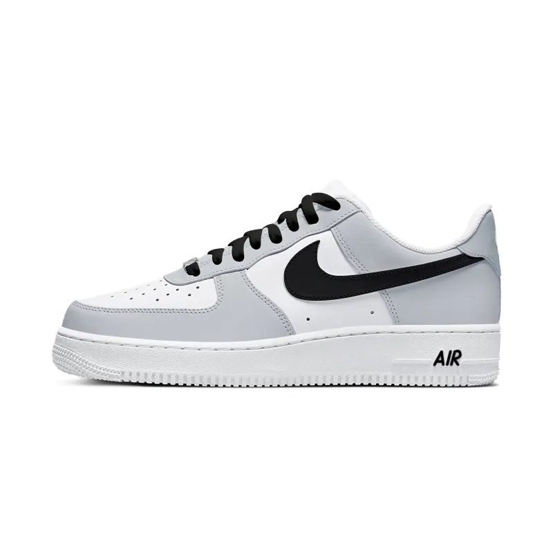 Nike Air Force 1 Slip Resistant Abrasion Resistant Low top Skateboard Shoes Unisex Gray White