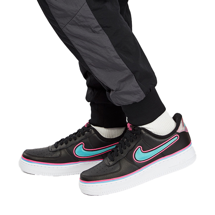 Кеды Nike Air Force 1 (черно-розовые) — Чёрный / розовый / зелёный — фото 6