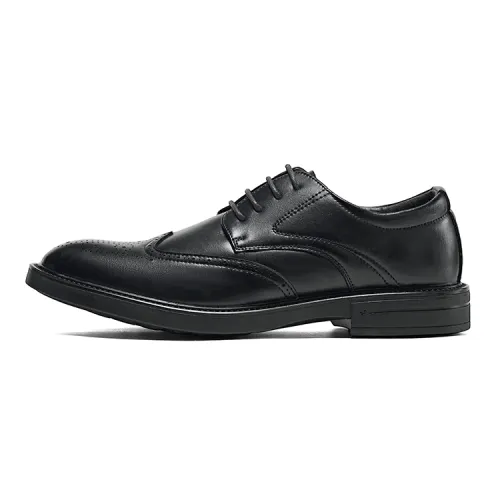 Warrior Warrior British Style Simple Business Versatile Soft College Student Internship Formal Leather Shoes Men's Black