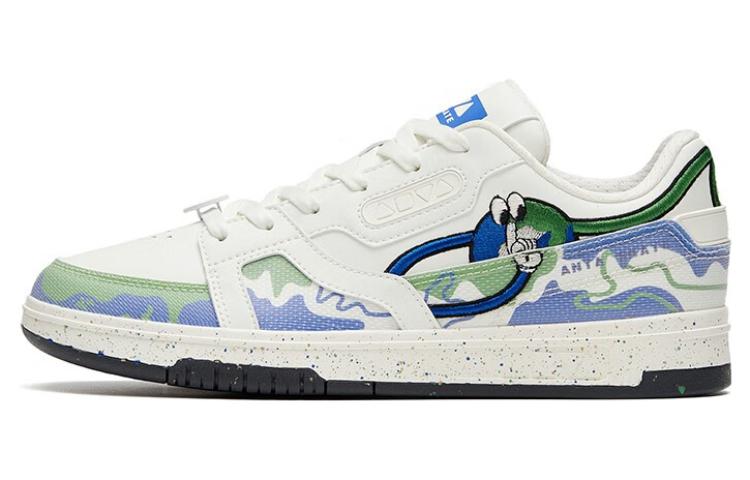 Anta AOYU Slip Resistant Abrasion Resistant Low top Skateboard Shoes Men's White Green