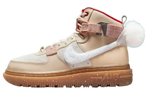 Nike Air Force 1 Utility 2.0 'Christmas' Slip Resistant Abrasion Resistant High top Skateboard Shoes Women's Pink White