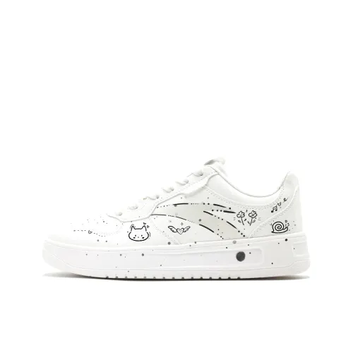Anta Life Collection Slip Resistant Abrasion Resistant Low top Skateboard Shoes Women's White