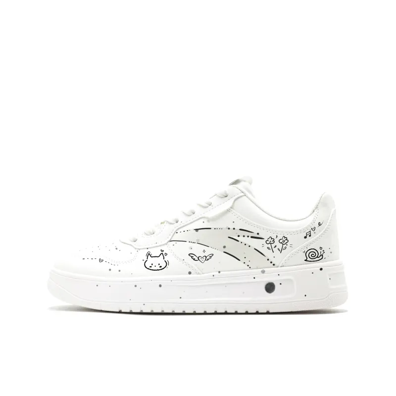 Anta Life Collection Slip Resistant Abrasion Resistant Low top Skateboard Shoes Women's White