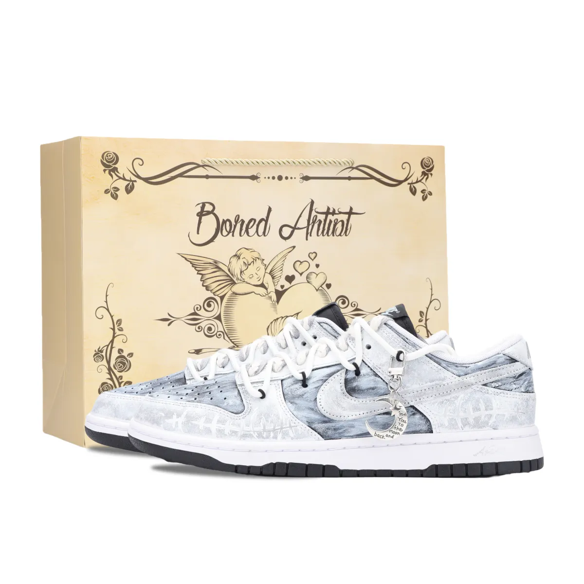 Nike Dunk Flooded By The Moon, Cretaceous Abrasion Resistant Low top Skateboard Shoes Unisex Light Gray