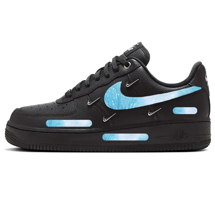 Nike Air Force 1 Snow Scene Slip Resistant Abrasion Resistant Low top Skateboard Shoes Women's Black