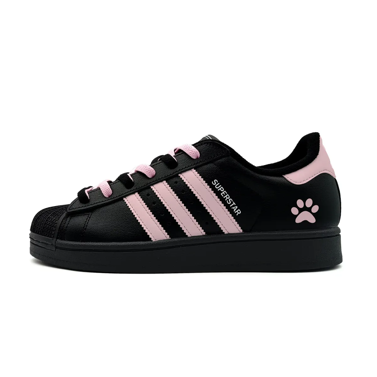 Adidas Originals Superstar 2 Slip Resistant Low top Skateboard Shoes Women's Black Pink