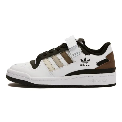 Adidas Originals FORUM Abrasion Resistant Abrasion Resistant Low top Skateboard Shoes Unisex White Umber