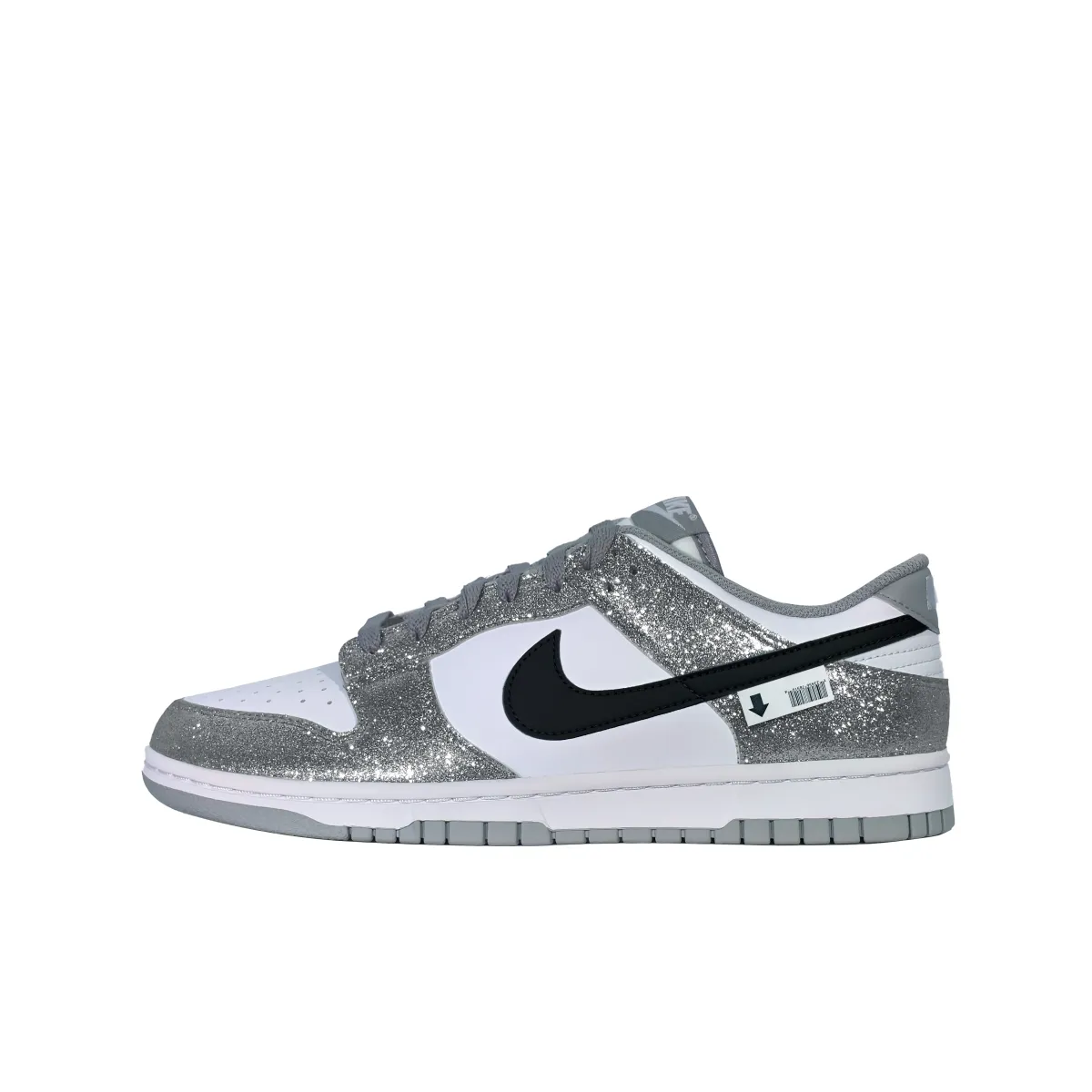 Nike Dunk Abrasion Resistant Low top Skateboard Shoes Unisex White Silver